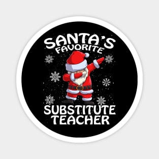 Santas Favorite Substitute Teacher Christmas Magnet